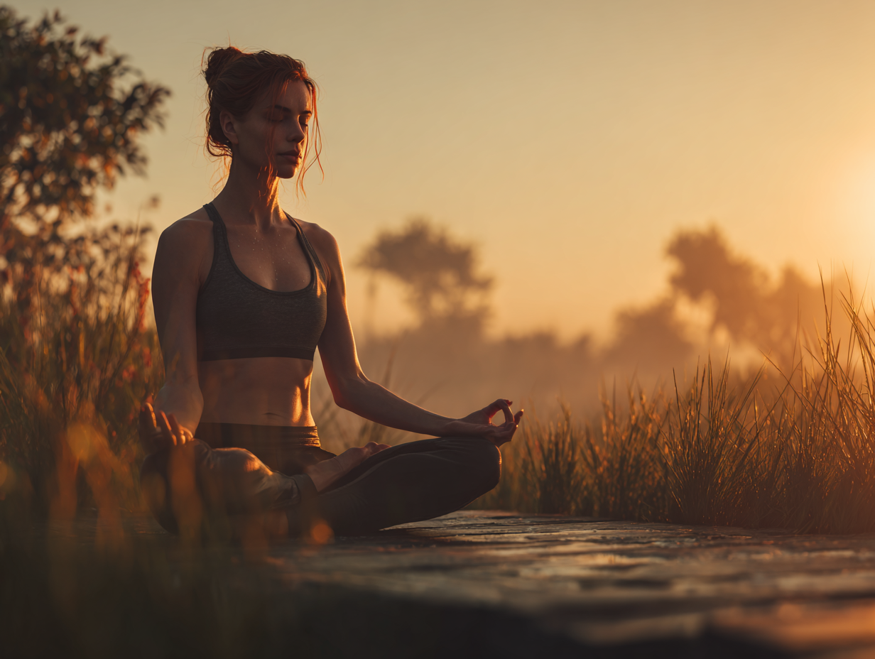 Grupo diverso practicando yoga al aire libre en un ambiente natural